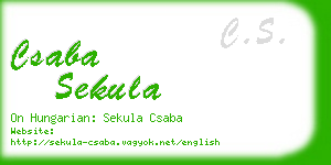 csaba sekula business card